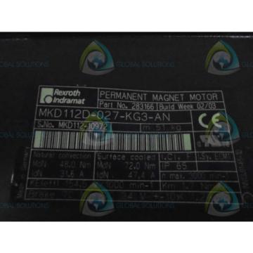 REXROTH INDRAMAT MKD112D-027-KG3-AN MAGNET MOTOR Origin IN BOX