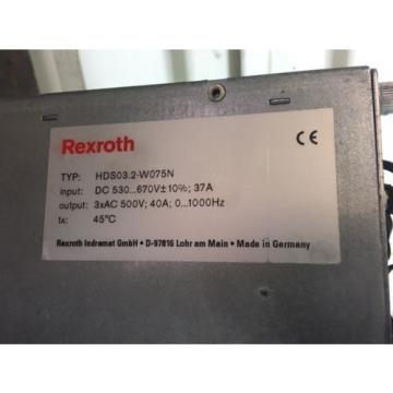 Indramat Egypt USA Rexroth Servo Drive, HDS03.2-W075N, w /DSS02.1, CLC-D02.3, DBS03.1 Used