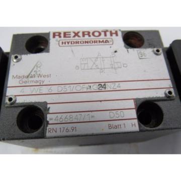 REXROTH Russia Germany 4 WE 6 D51/OFAG24NZ4 D50 24V DC 26W HYDRONORMA VALVE