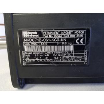 Certified Rexroth Indramat MKD071B-061-KG0-KN Motor, PN: 260467