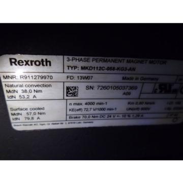 REXROTH Russia Dutch MKD112C-058-KG3-AN 3-PHASE PERMANENT MAGNET MOTOR *NEW NO BOX*