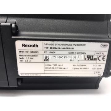 Rexroth Greece Canada Indramat MHD041A-144-PP0-UN Synchronous Permanent Magnet Servo Motor
