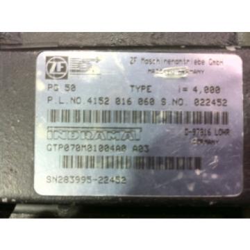 BOSCH Greece Germany REXROTH INDRAMAT ZF PG 50 GEARBOX MODEL GTP070M01004 A03 RATIO 4