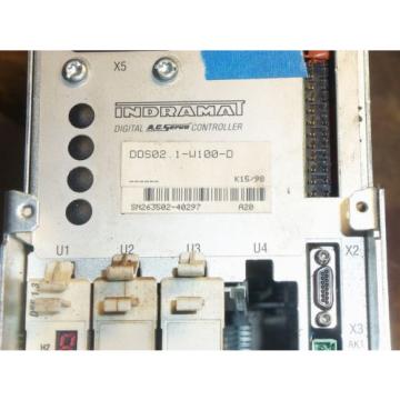 REXROTH INDRAMAT DDS021-W100-D POWER SUPPLY AC SERVO CONTROLLER DRIVE #21