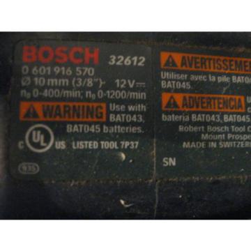 BOSCH TOUGH COMPACT 12 V 32612 CORDLESS DRILL TESTED BARE TOOL