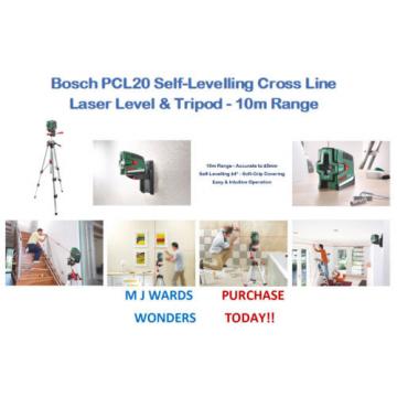 Bosch PCL20 Self-Levelling Cross Line Laser Level &amp; Tripod - 10m Range