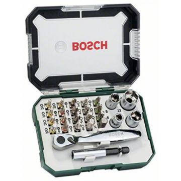 Bosch Screwdriver Bit and Ratchet Set,Storage Box Magnetic Quick-Change 26-Piece
