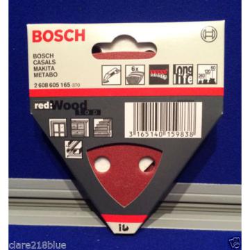NEW Bosch Sanding Sheets x 6 Red Wood 60 120 240 grit Triangle 2608605165