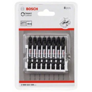 NEW BOSCH IMPACT CONTROL PZ 2 DOUBLE SIDED HEX SCREWDRIVER BITS 65MM PACK 8