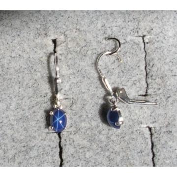 LINDE LINDY CRNFLR BLUE STAR SAPPHIRE CREATED 925 STERLING SL LEVERBACK EARRINGS