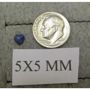 5X5 MM HEART LINDE LINDY CF BLUE STAR SAPPHIRE CREATED 2ND RD PLT .925 S/S RING