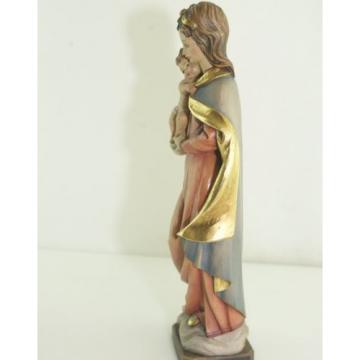 Sculpture Wood Linde Mary Madonna Mother Of God Jesus Child Height:38cm