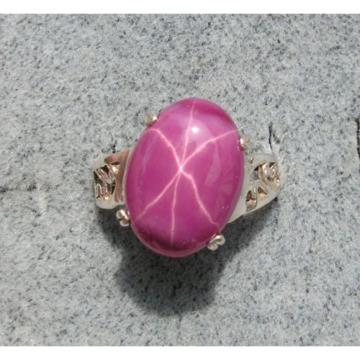 16X12MM 9+CT LINDE LINDY PINK STAR SAPPHIRE CREATED RUBY SECOND Q RING .925 SS