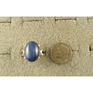 16X12MM 9+CT LINDE LINDY CRNFLWR BLUE STAR SAPPHIRE CREATED SECOND RING .925 SS