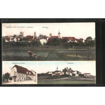 tolle AK Stolpen, Gasthaus zur Linde, West- und Nordseite des Ortes 1911