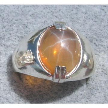 MEN&#039;S 10x8mm 3+ CT TRANS YELLOW LINDE LINDY STAR SAPPHIRE CREATED SECOND RING SS