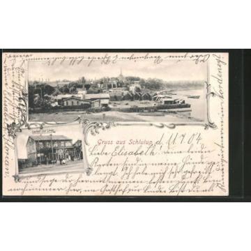tolle AK Schlutup, Gasthof zur Linde, Blick zum Ort 1904