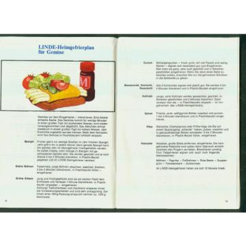 Die kleine  Linde-Gefrier-Fibel Tips Ratschläge 1969 Zeichnungen Linde Gefrieren