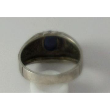 Brushed Sterling Silver Linde Star Sapphire Ring Size 7 1/2