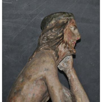 &#034;Christus in der Rast&#034;, ca. 1750, alte Fassung, Linde geschnitzt, 23 cm hoch