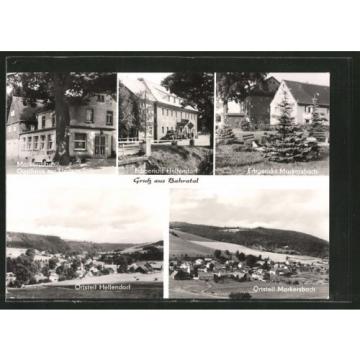 schöne AK Markersbach, Gasthaus zur Linde, Erbgericht, Panoramaansicht