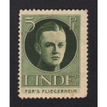 Germany Aviation Airman Pilot Home Linde 5 Pf Charity Poster Stamp Cinderella