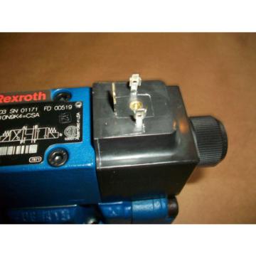 Rexroth Hydraulic Valve 4WEH10E46/6EW110N9ETK4CSA  w/ 4WE6J62/EW1109K4  Origin