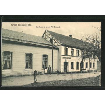 schöne AK Kospoda, Gasthaus zur Linde 1917
