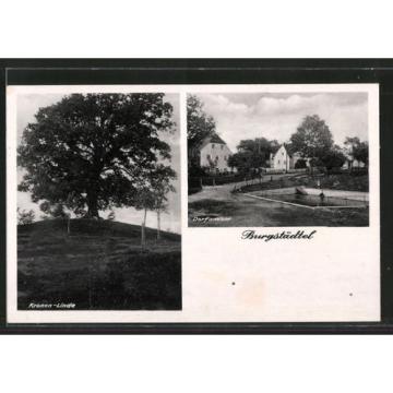 alte AK Heidenau, Kronen-Linde, Dorfansicht 1943