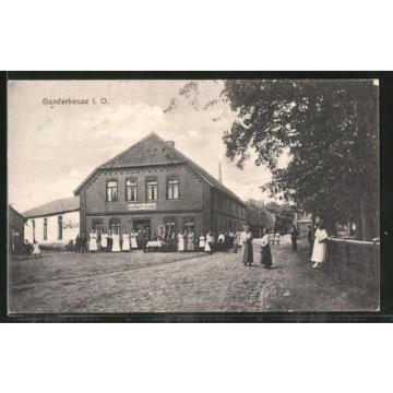 tolle AK Ganderkesee, Blick auf den Gasthof zur Linde 1918