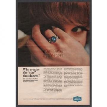 1965 Linde Star Blue Sapphire Ring Jewelry Photo Print Union Carbide Ad