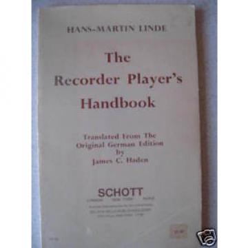 THE RECORDER PLAYER&#039;S HANDBOOK By Hans-Martin Linde SC