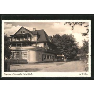 alte AK Sitzendorf, Straßenpartie am Hotel Zur Linde 1941