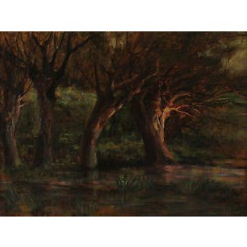 Wilhelm BLANKE 1873 - 1936 - Paisaje con árboles Linde del bosque