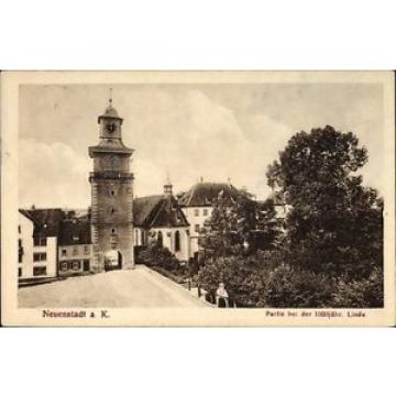 Ak Neuenstadt am Kocher, Partie bei der 1000 jährigen Linde, Turm - 1169417