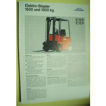 Sales Brochure Original Prospekt Linde Elektro-Stapler E16P  E 18P