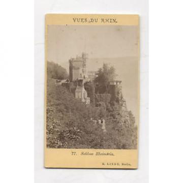 CDV - PHOTO - ALLEMAGNE Schloss Rheintein E. Linde Berlin Vues du Rhin vers 1880
