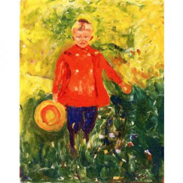 Lothar Linde in Red Jacket Munch Art Decor Fine Wall (No Frame) Canvas Print