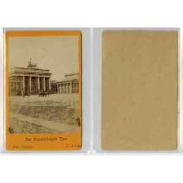 E. Linde, Allemagne, Berlin La porte de Brandebourg CDV vintage albumen carte de