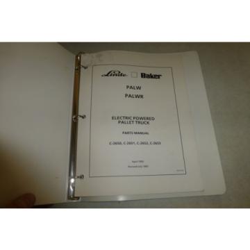 Linde Baker electric pallet truck Parts Manual forklift/PALW/C-2650 ++ 1993