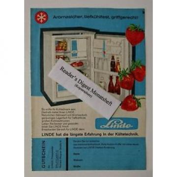 Werbeanzeige/advertisement A5: Linde Kältetechnick - Kühlschrank 1960 (02091699)