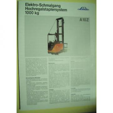 Sales Brochure Original Prospekt Linde Elektro-Schmalgang Hochregalstaplersystem