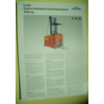 Sales Brochure Original Prospekt Linde Elektro-Hochhub-Kommisionierer V10 M