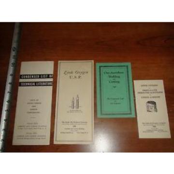 BU177 Vintage LOT of 4 1932 The Linde Air Products Co Oxygen Welding Cutting Etc
