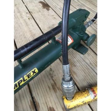 Simplex Hydraulic Pump w Parker Enerpac F053 5 Ton Attachment + Hose
