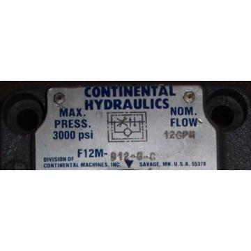 Continental Hydraulic Flow Control , # F12M-B12-G-C , (A7L)