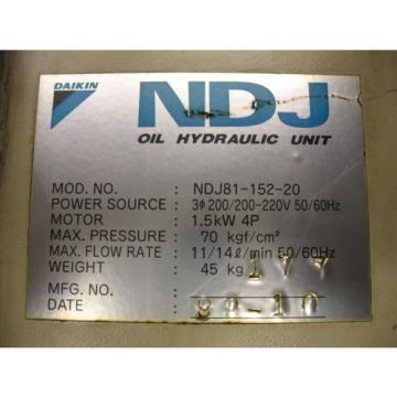 DAIKIN HYDRAULIC UNIT NDJ81-152-20 OKUMA HOWA 90 DAY WARRANTY NDJ8115220