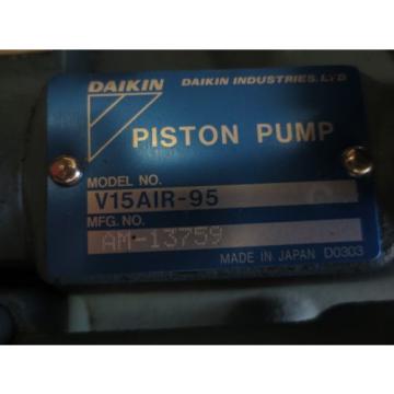 MORI SEIKI DAIKIN HYDRAULIC OIL MOTOR M15A1-2-30 PUMP Y475098-3 PISTON V15AIR-95