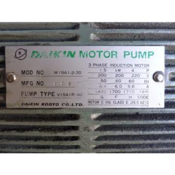 DAIKIN PUMP M15A1-2-30 MI5AI-2-30 M15AI-2-30, V15A1R-40 VI5AIR-40 V15AIR-40 John