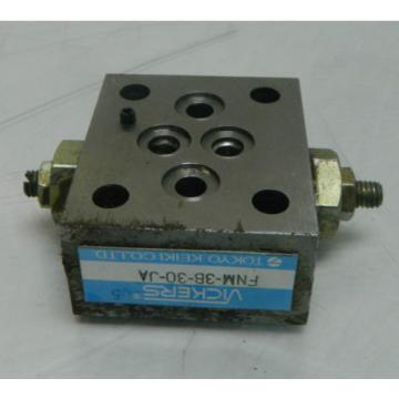 Vickers Hydraulic Valve, FNM-3B-30-JA, USED, WARRANTY